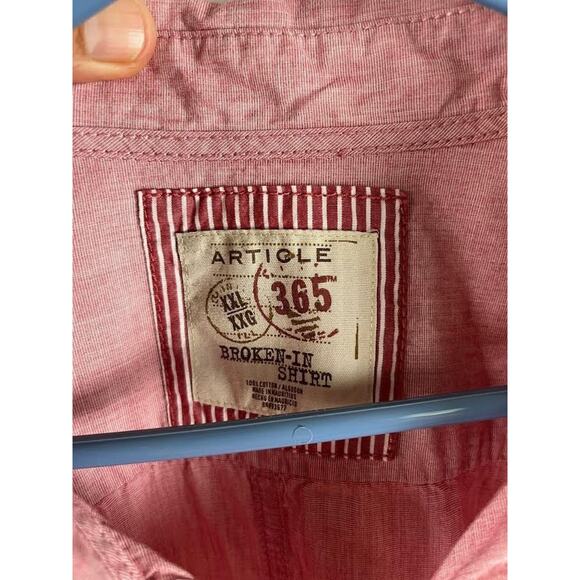 Article 365 Broken In Shirt Mens 2XL Button Up pink Long Sleeve Dress Shirt - Picture 3 of 4